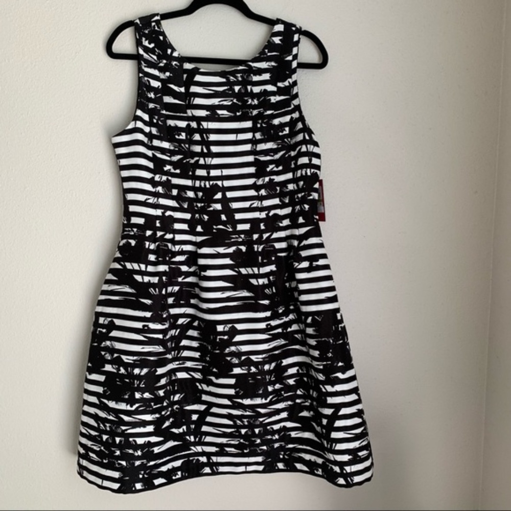 Vince Camuto Black and White Stripe Dress